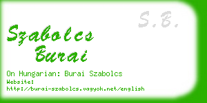 szabolcs burai business card
